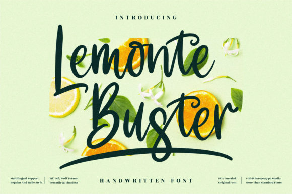 Lemonte Buster: A Whimsical Script Font for Editorial Design